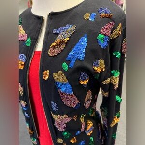 Vintage Bling Heavily Beaded Designer Jacket by Gene Ewing